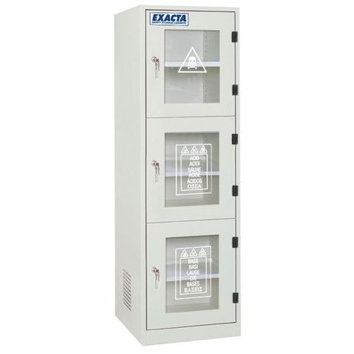 ARMOIRE SÉCURITÉ MULTIRISQUES 3 COMPARTIMENTS PORTE VITRÉE - EXACTA