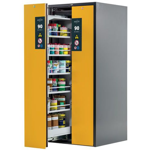 ARMOIRE V-MOVE-90-BAC RÉTENTION-819MM -CAILLEBOTIS- JAUNE-10 - ASECOS