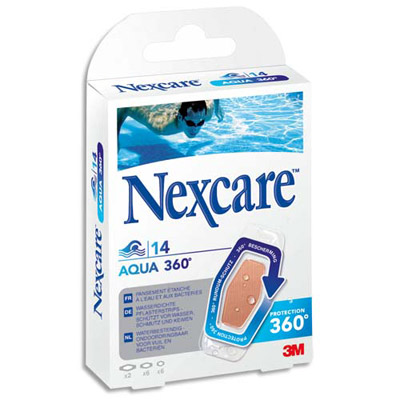 BOÎTE DE 14 PANSEMENTS NEXCARE EN POLYURETHANE AQUA - 3 TAILLES