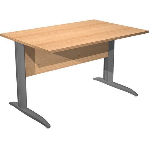 BUREAU DROIT PIEDS L EN MÉTAL FAST 120CM HÊTRE ANTHRACITE