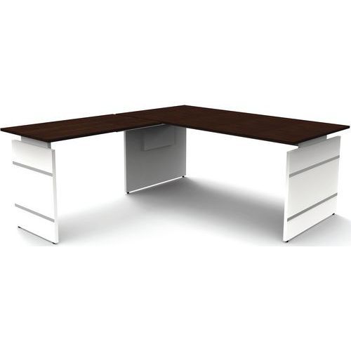 BUREAU RÉGLABLE FORM4 L180XP80CM+EXTENSION L100CM WENGÉ - KERKMANN