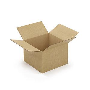 CAISSE CARTON BRUNE DOUBLE CANNELURE À MONTAGE INSTANTANÉ RAJA 39X39X28 CM