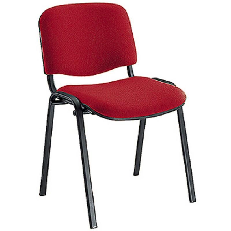 CHAISE DE RÉUNION EMPILABLE - EN TISSU - HAUTEUR DOSSIER 34 CM - COULEUR ROUGE (PRIX À L'UNITÉ)