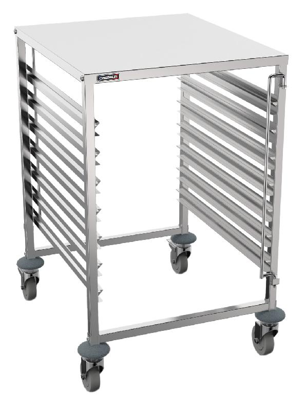 Chariot à glissières inox avec 7 niveaux gn 2/1 et charge 84 kg - PCCG721_0