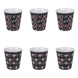 Coffret de 6 tasses Macao 10 cl -  Noir Rond Grès Table Passion - noir Grès 3106232781179_0