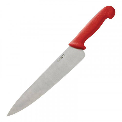 COUTEAU CHEF PROFESSIONNEL ROUGE HYGIPLAS - 25 CM