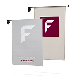 Drapeau de vitrine pour l'extérieur - Impression par sublimation - Système complet avec ventouse et tige en aluminium_0