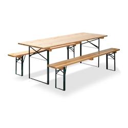 Essentials Ensemble brasserie pliable - Table 2200x500mm - 2 bancs - Extérieur - Veba - vert 3002850_0