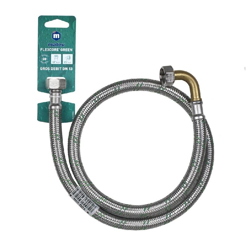 Flexible de raccordement 100 cm - Femelle / Femelle 15 x 21 - Polyéthylène - Garantie 10 ans - DN13 - Inox_0