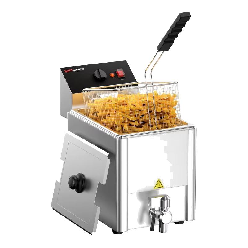 Friteuse électrique simple 8L - avec robinet de vidange | GGM_0