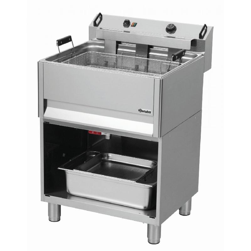 Friteuse inox simple électrique à beignets 30 Litres, sur support ouvert, 15 000 W, 400 V - TRI_0