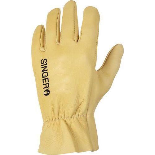 GANTS DE MANUTENTION HYDROFUGE TOUT FLEUR DE BOVIN BEIGE DE TAILLE 8 - SINGER SAFETY