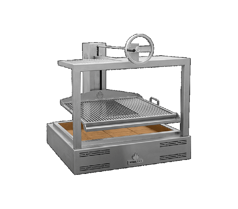 Grill ouvert 100 - Mibrasa - avec système d'élévation des grilles et base réfractaire_0