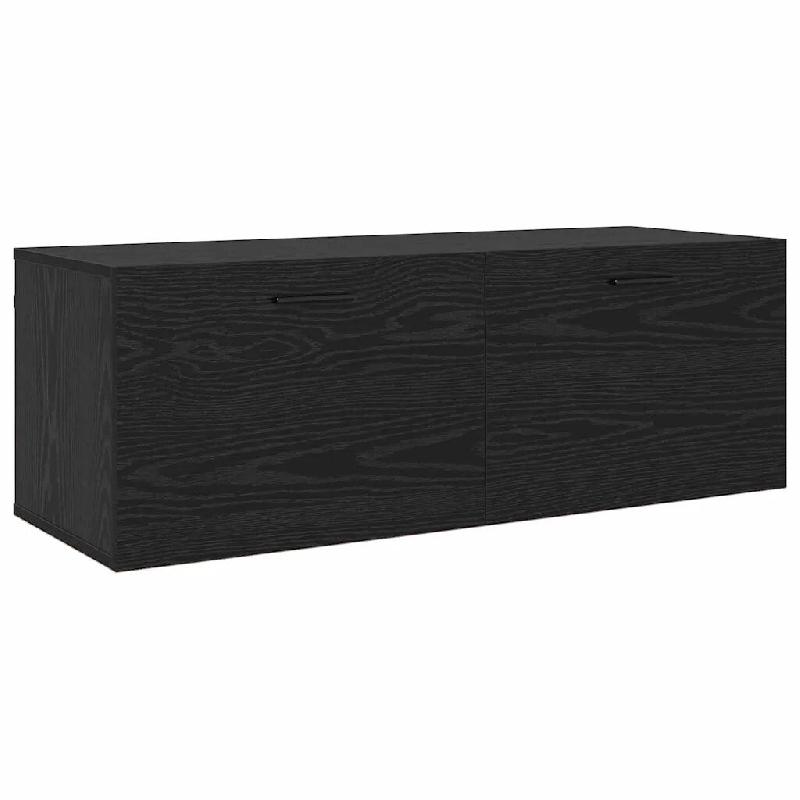 Helloshop26 - Armoire murale moderne gain de place 100 x 36,5 x 35 cm en bois d'ingénierie chêne noir 02_0052505 - noir Bois massif 3000237451399_0
