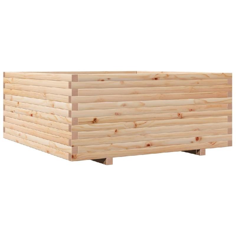 Helloshop26 - Jardinière bac lit surélevé plantes fleurs terrasse jardin 110 x 110 x 49,5 cm bois de pin massif marron 02_0037320 - 3000213834901_0