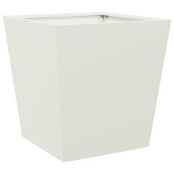 Helloshop26 - Jardinière bac lit surélevé plantes fleurs terrasse jardin 40 x 40 x 40 cm acier blanc 02_0037540 - 3000214259055_0