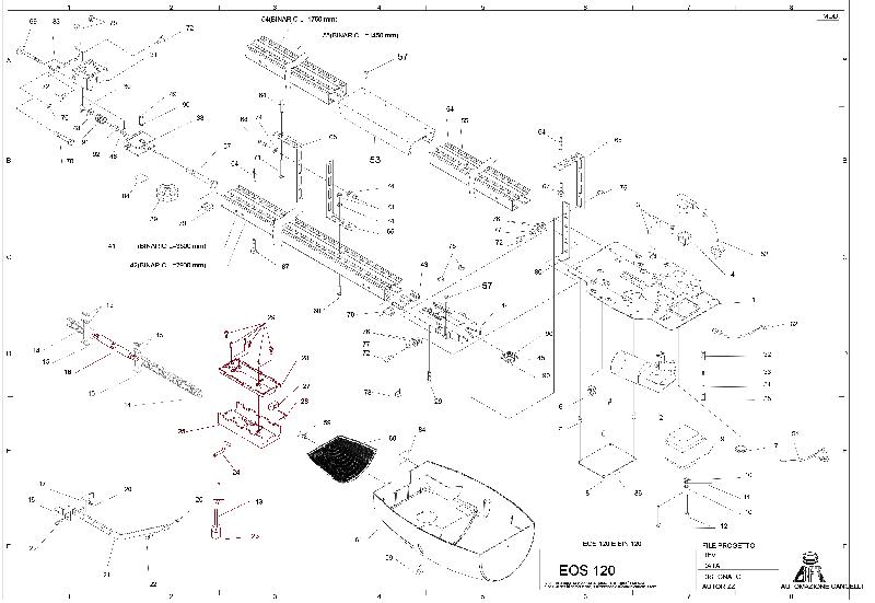 I098754 KIT CHARIOT POUR RAIL CHAINE EOS 120 - BFT