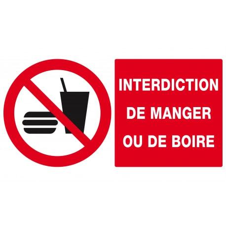 Interdiction de manger ou de boire 330x200mm TALIAPLAST | 621229_0