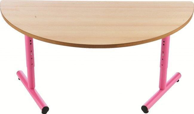 TABLE ½ LUNE 4 PIEDS CHLOÉ PLATEAU BEIGE PIÉTEMENT BLEU T1 - MANUTAN COLLECTIVITÉS