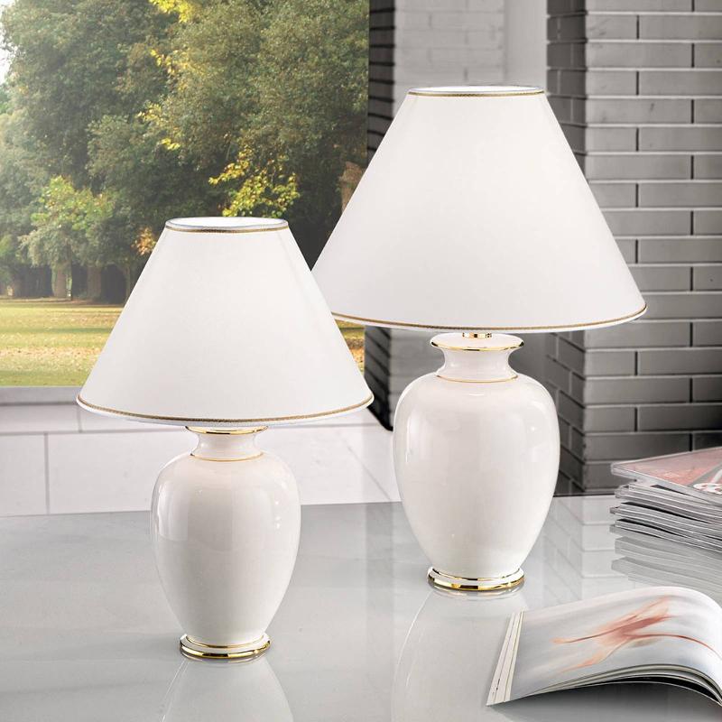 AUSTROLUX LAMPE À POSER GIARDINO AVORIO, 40 CM, CÉRAMIQUE, BLANC