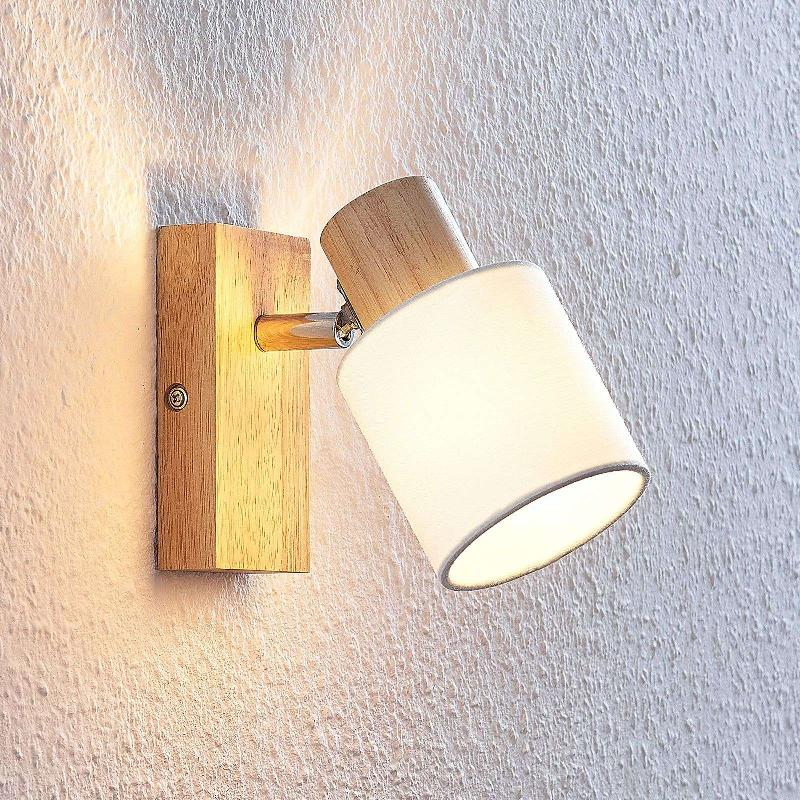 LINDBY SPOT WANESSA, BOIS, BLANC, E14, 14 CM, RÉGLABLE