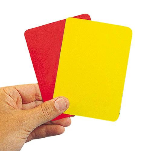 LOT 2 CARTONS ARBITRE JAUNE + ROUGE