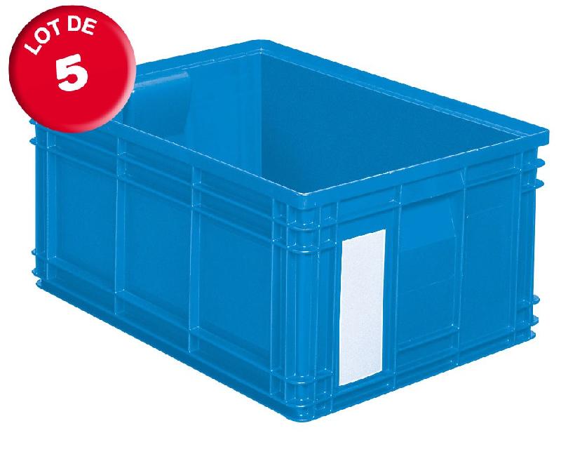 Lot de 5 caisses plastiques cp 85 litres bleues_0