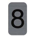 LOT DE 7 - PLAQUE DE SIGNALISATION CHIFFRES '8', 25 X 44 MM