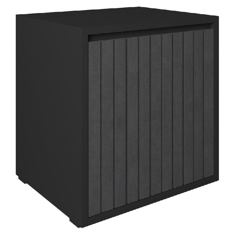 Meuble Vertigo T03 2 tiroirs à l'anglaise MDF noir et noir 60x47x60 cm_0