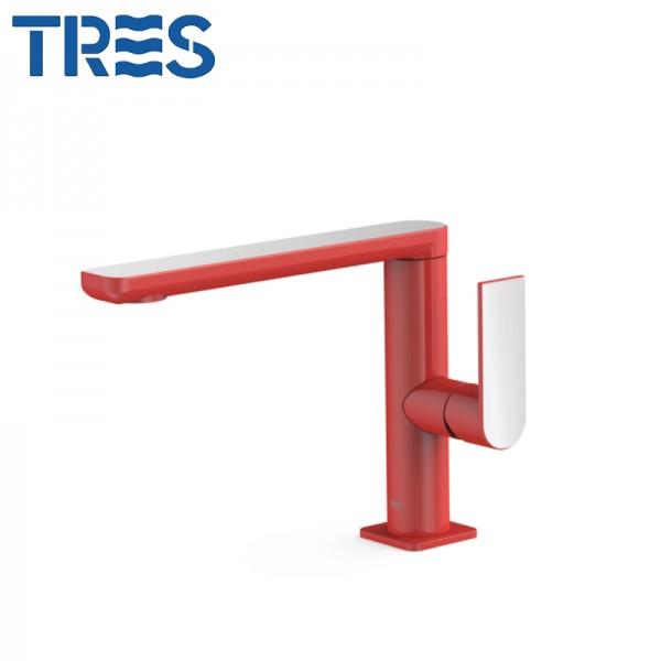 MITIGEUR LAVABO ROUGE CHROME - TRES 20020501RO