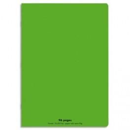 NEUTRE CAHIER PIQÛRE 96 PAGES SEYÈS 21X29,7 COUVERTURE POLYPRO VERT