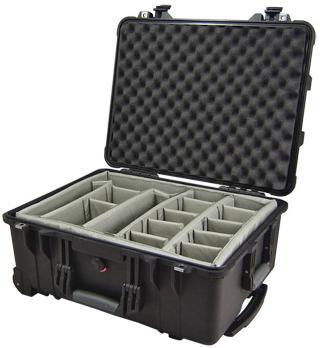 VALISE TROLLEY RIGIDE TYPE PELI™ CASE, 560X455X265 MM, AVEC KIT DE CLOISONS MOBILES - PLI1564CASE