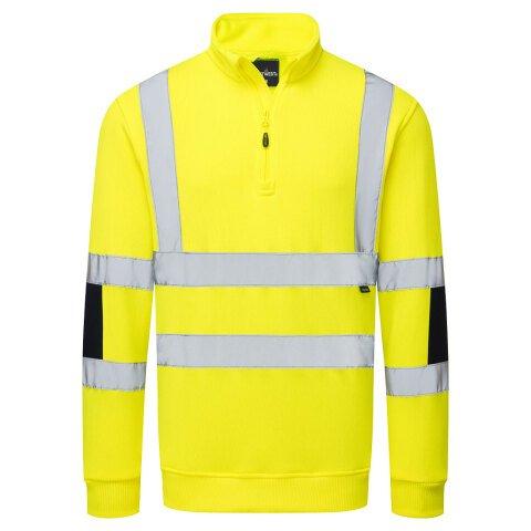 PORTWEST B314 SWEAT TRICOTÉ HAUTE VISIBILITÉ COL ZIP JAUNE - TAILLE XXXL