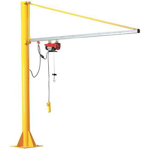 POTENCE TRIANGULÉE SUR FÛT - HAUTEUR 3M - PORTÉE 3M - FORCE 20 KG - HUCHEZ
