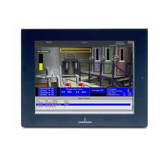 Quickpanel+ - interfaces homme machine - emerson - écran 10 pouces avec vue et contrôle (lunette vierge)_0