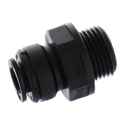 RACCORD DROIT 3/8 FILETÉ + JOINT - 8 MM TUBE