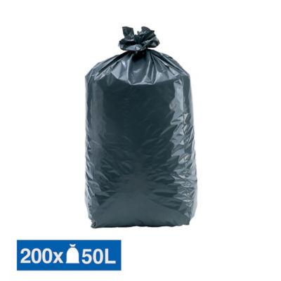 Sacs poubelle déchets lourds Tradition qualité épaisse gris 50 L, carton de 200_0