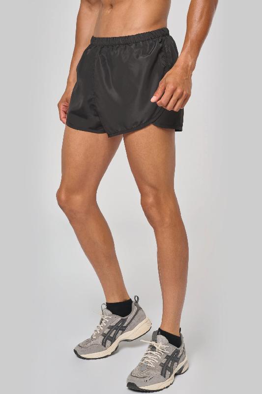 Short de running - PROACT - Réf: PA133 - Tissu léger et ultra résistant - Taille élastiquée avec cordon de serrage - Noir_0