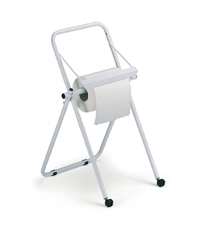 Support papier mobile - peinture époxy blanche - roulettes Ø 35 mm - rouleaux max. 350 x 360 mm - Filmop - réf. 0708172_0