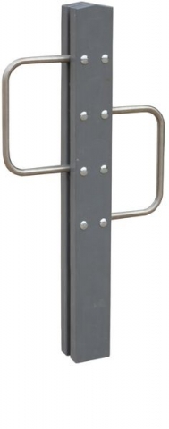 Supports et appuis pour vélos double YKADE - porte-vélos en plastique recyclé/inox - coloris gris, marron, noir_0