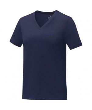 T-SHIRT SOMOTO MANCHES COURTES COL V FEMME BLEU MARINE - T-SHIRTS PERSONNALISÉS