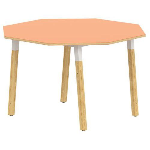TABLE 4 PIEDS MÉTAL/BOIS OCTO Ø120 T2 STRAT ABS ORANGE/ALU
