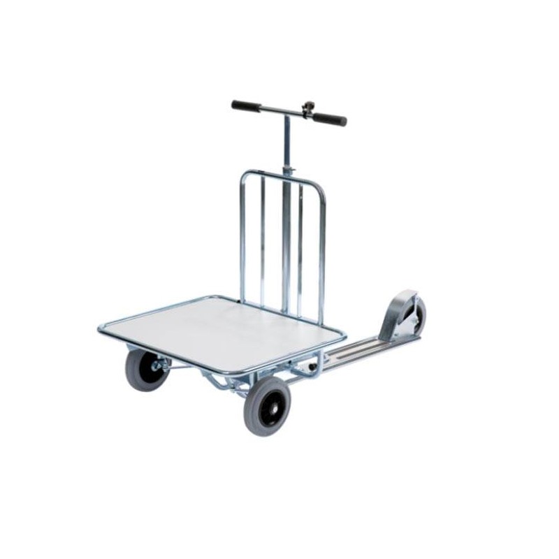 Trottinette industrielle 3 roues - plateforme 680x580 mm - frein à tambour et accessoires inclus_0