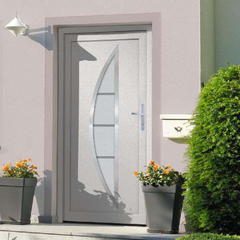 Vidaxl porte d'entrée blanc 98x190 cm pvc 3187868_0