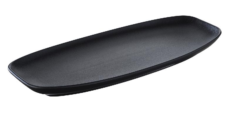 ASSIETTE PLATE RECTANGULAIRE NOIR PORCELAINE 24X12,5 CM CLUB REVOL