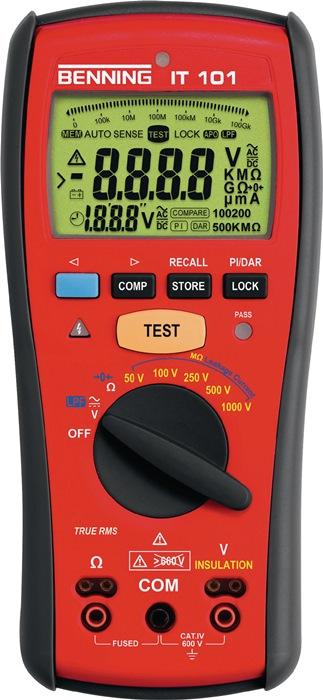 Appareil de mesure isolation/résistance IT 101 0,1-600 V AC/DC V 50 kOhm-20 GOhm BENNING_0