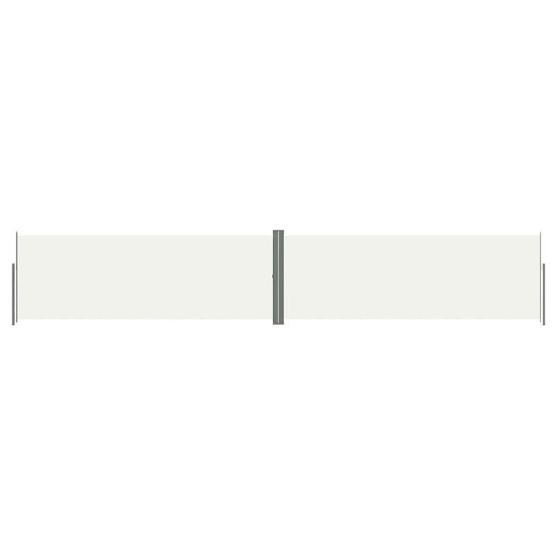 Auvent latéral rétractable 180 x 1000 cm crème - écran double face, enroulement automatique, polyester résistant UV et eau_0
