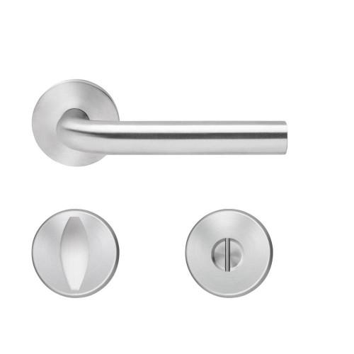 BÉQUILLE DOUBLE SUR ROSACE SLIM STYLE BE100B À CLIPSER EN INOX SATINÉ - À CONDAMNATION SANS VOYANT KARCHER DESIGN
