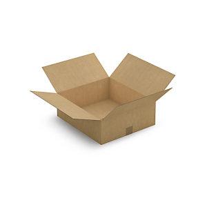 CAISSE CARTON PLATE BRUNE SIMPLE CANNELURE RAJA 45X40X15 CM