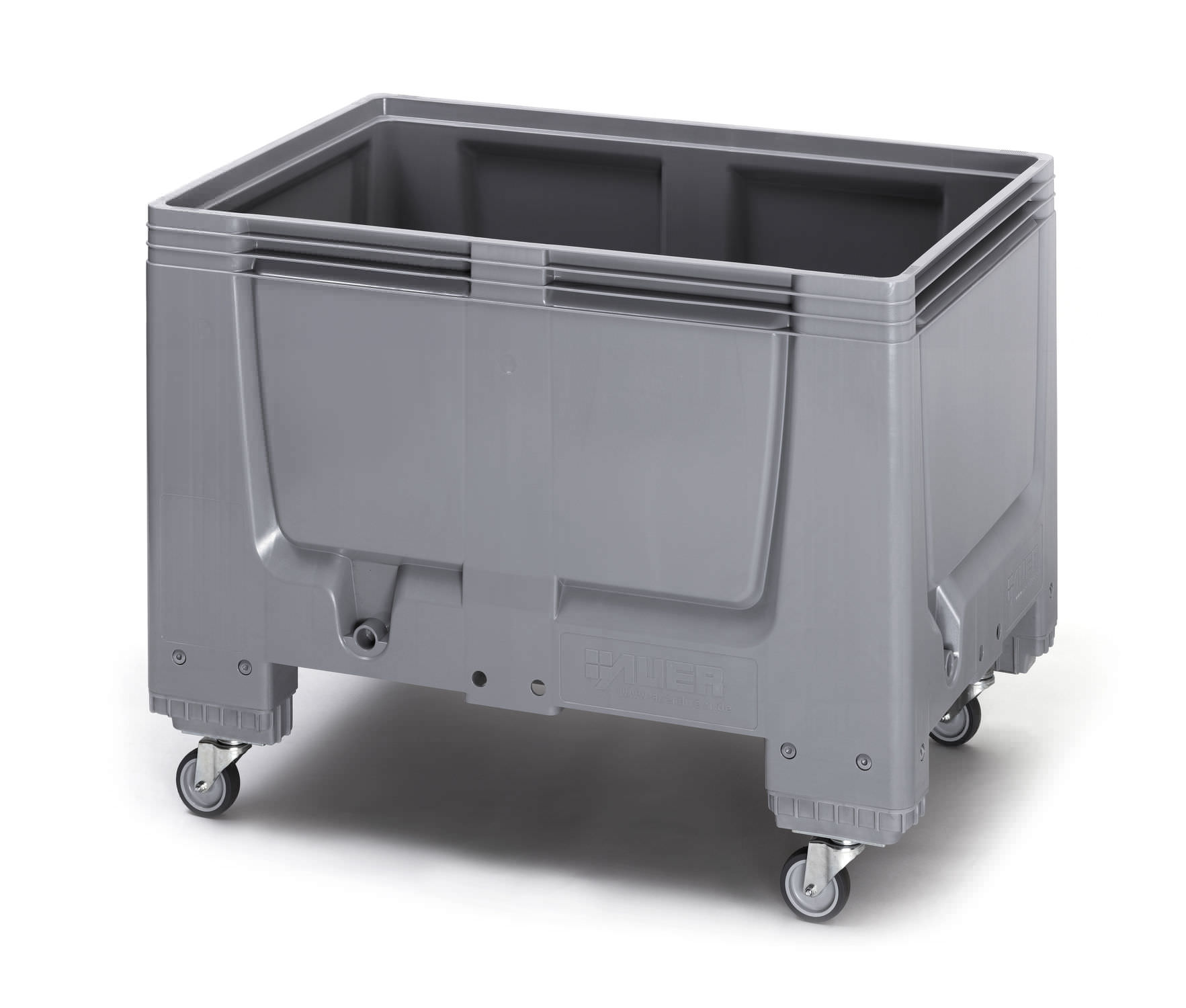 Caisse plastique pleine 670L - 4 roues - Dimensions 1200 x 1000 x 930hmm_0